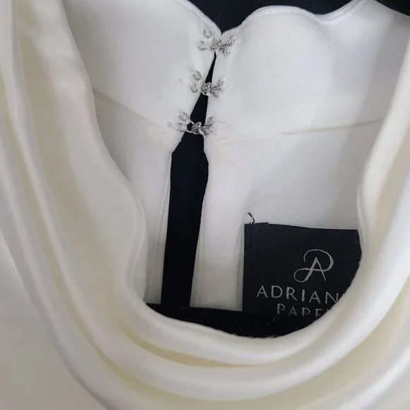 Adrianna Papell Womens Jumpsuit Size 14 Crew Neck Sleeveless Keyhole Back Crepe - Picture 5 of 13